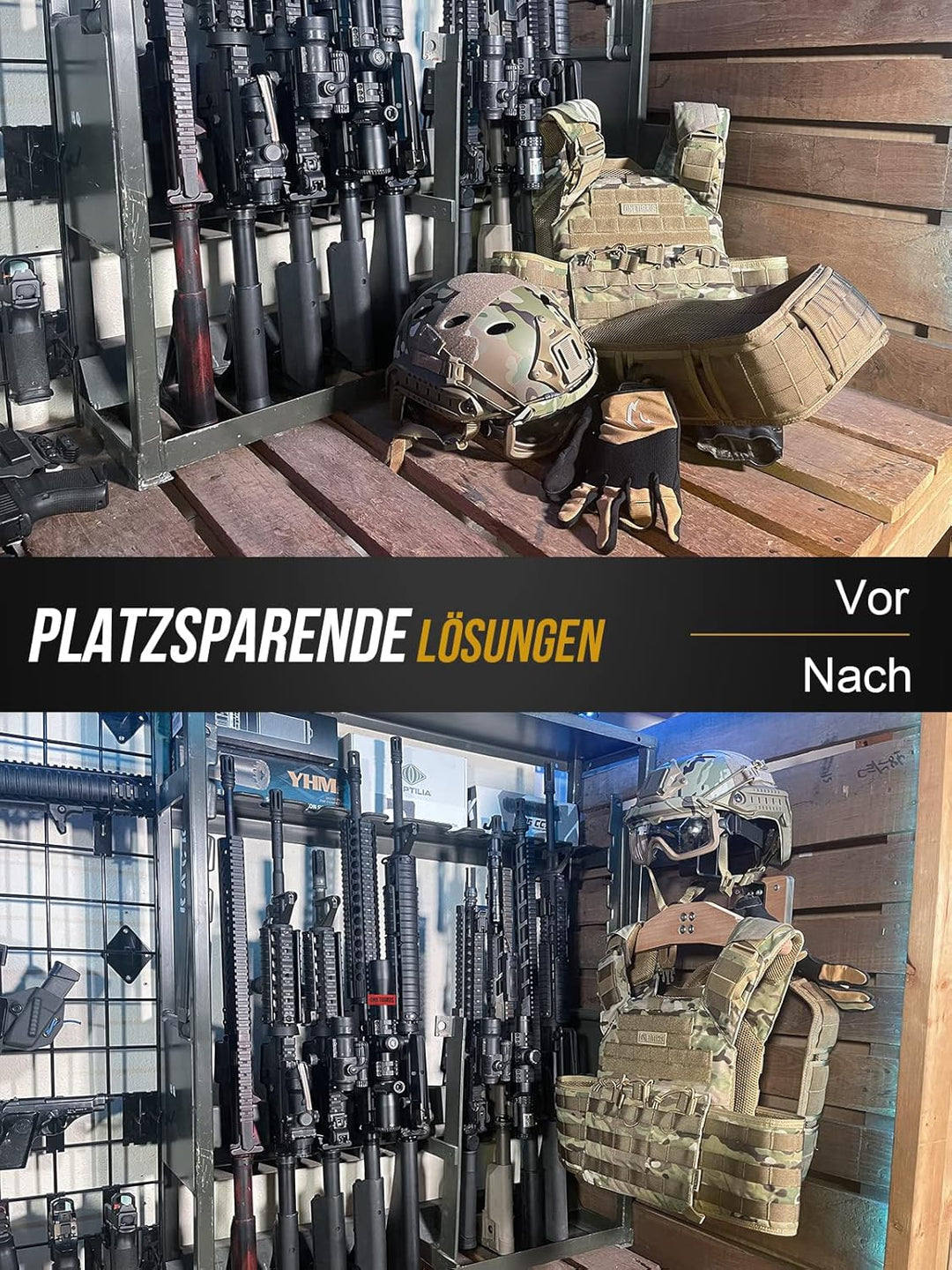 OneTigris Motorrad Helm Halterung Wand, Wandhalterung Helmhalter für Taktische Weste Helm Platte Trä