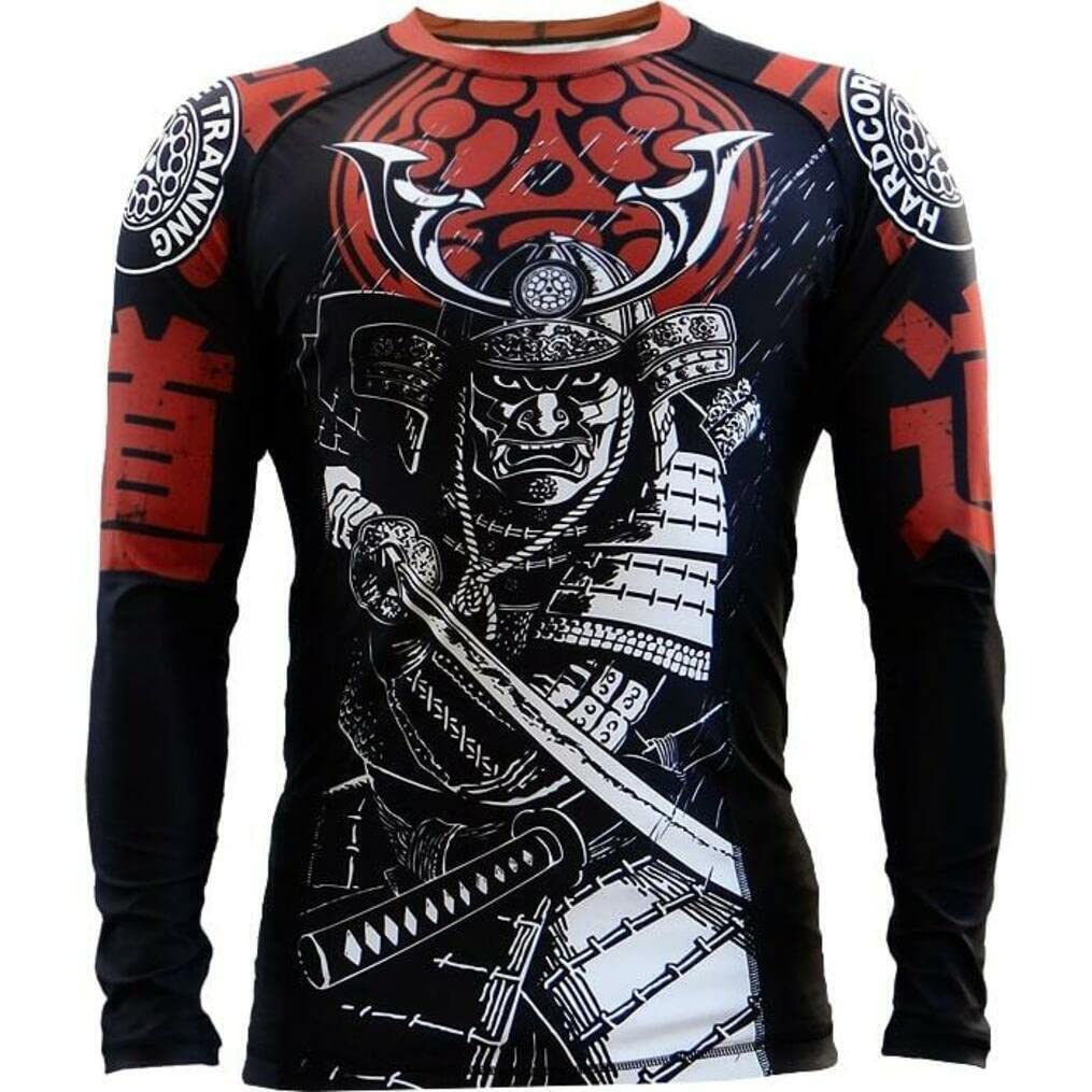 Hardcore Training Rash Guard Men's Kompressionshemd Herren Lange Ärmel Grappling Jiu Jitsu MMA Fitne