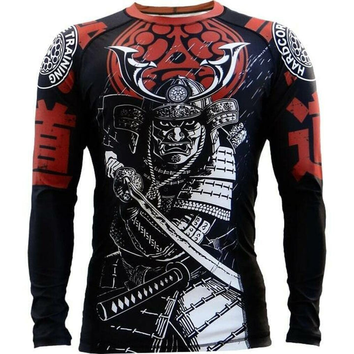 Hardcore Training Rash Guard Men's Kompressionshemd Herren Lange Ärmel Grappling Jiu Jitsu MMA Fitne