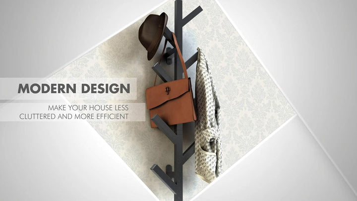 Premium Racks Garderobenleiste und Hutablage – modernes Design – Wandmontage – stilvoll – Schwarz, S