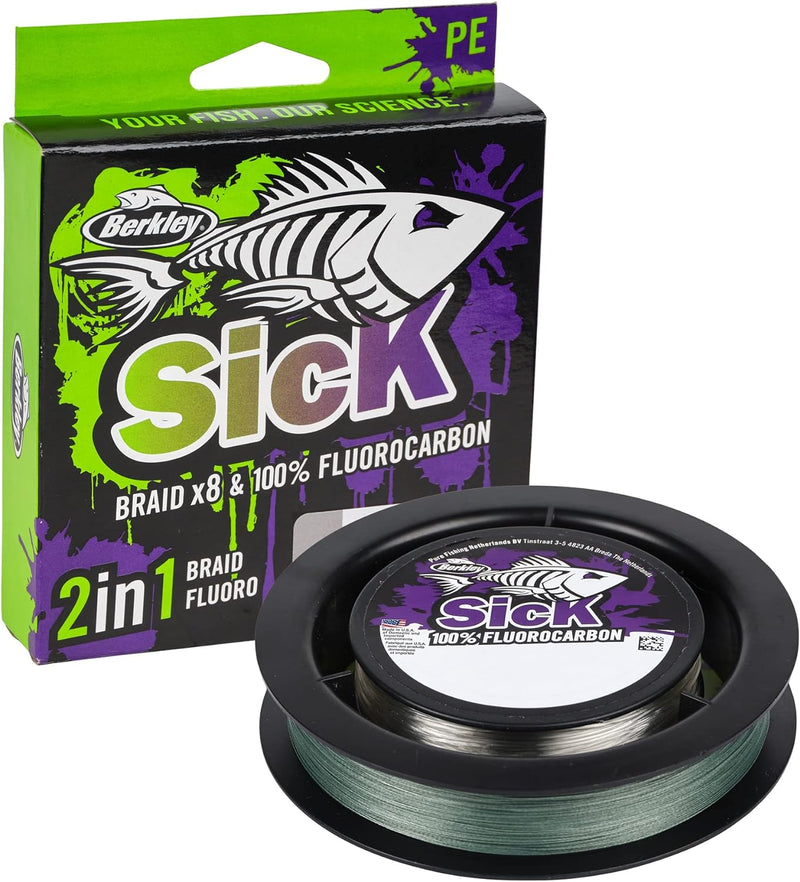 Berkley Sick Braid and Fluorocarbon Leader Pack – Kombination aus super glatter 8-fach geflochtener