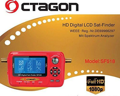 OCTAGON SAT FINDER Messgerät SF 518 LCD HD HDTV USB 2.0 Spektrum DVB-S und DVB-S2 DIGITAL