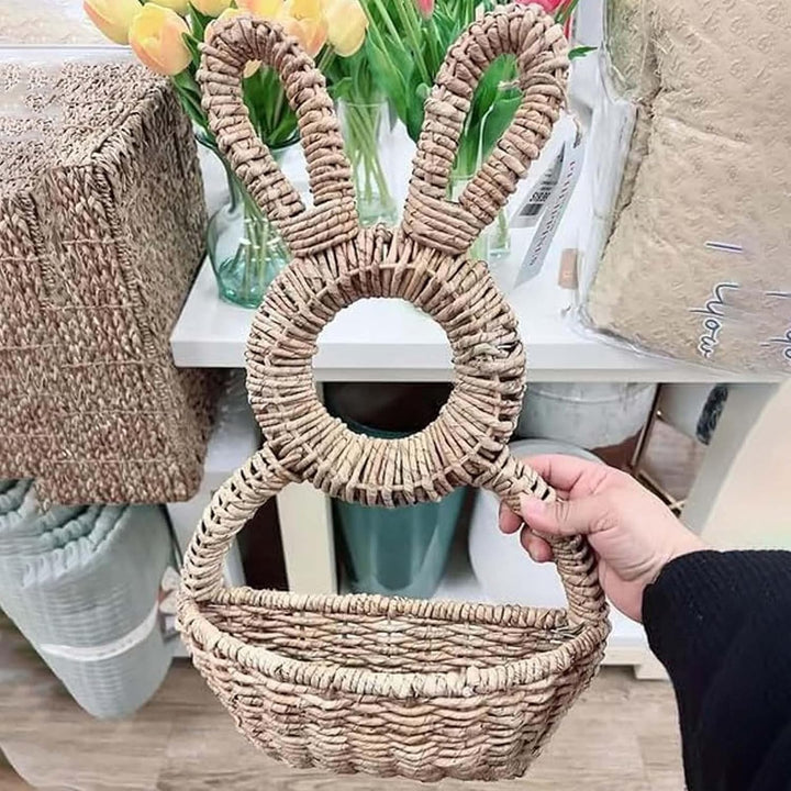 Bunny Basket Hanging Wall Pocket Spring Dekoration, Hängender Osterhase Ornament, Hase zum Aufhängen