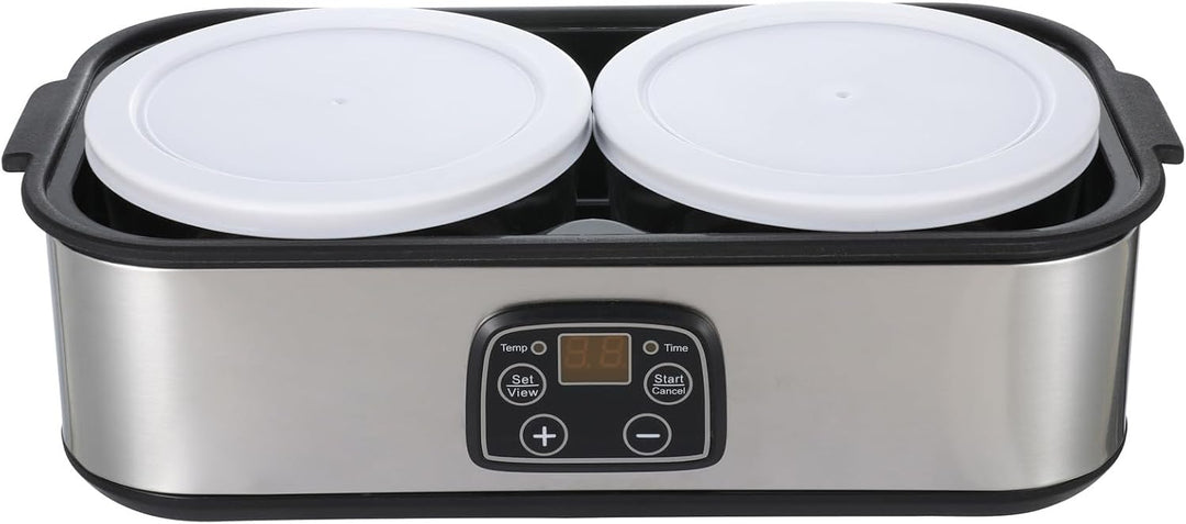 Automatischer Joghurtmaschine, 2L Einstellbare Temperatur &amp; Timer, Joghurtbereiter mit 2 Gläsern, Jo
