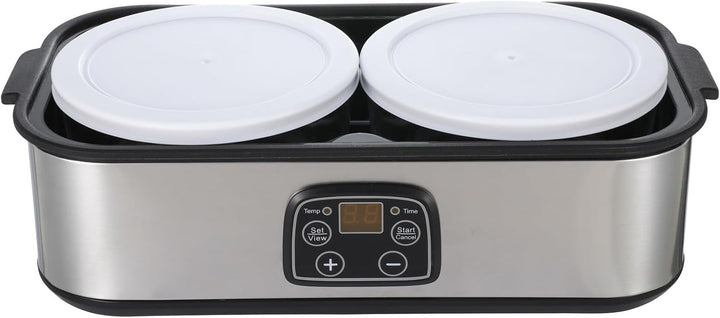Automatischer Joghurtmaschine, 2L Einstellbare Temperatur &amp; Timer, Joghurtbereiter mit 2 Gläsern, Jo