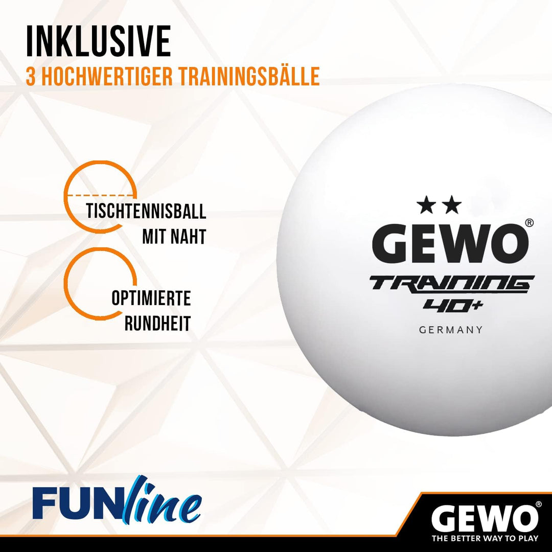GEWO Fun Tischtennisschläger & Sets – Einzel- oder Komplettsets mit 1 – 4 Tischtennis Schläger, Bäll