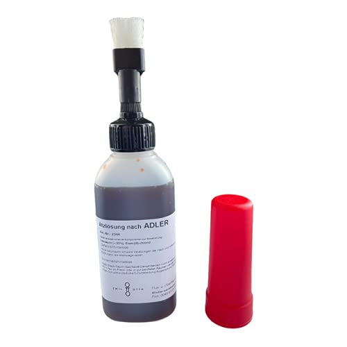 Ätzlösung nach Adler/Ätzmittel nach Adler von Emil Otto, 100 ml in Pinselflasche mit Kindersicherung