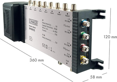 SCHWAIGER -SEW4058 531- SAT Multischalter 5 → 8 | verteilt 1 Satellitenposition auf 8 Ausgänge | Ein