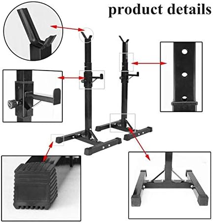 Hantelständer und Squat-Rack - Zwei Ablagen, verstellbar, rutschfeste Standbeine, max. Belastung: 15