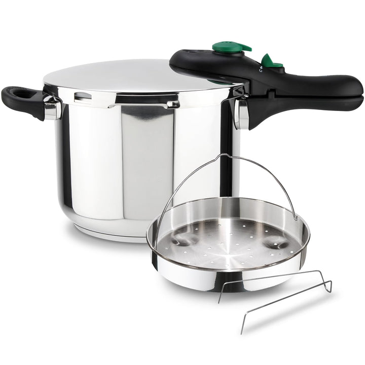 MAGEFESA ® Dynamic Schnellkochtopf 6 Liter + Korb, hergestellt aus 18/10 Edelstahl, für alle Herdart