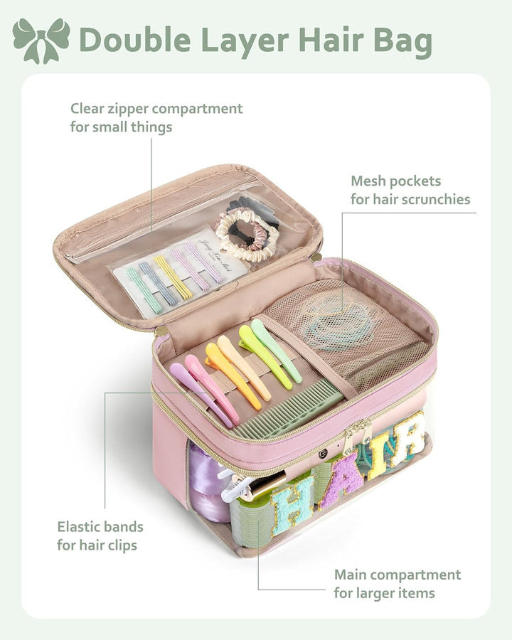 Fasrom Haargummi Aufbewahrung, Haarschmuck Organizer für Haaraccessoires mit Chenille Buchstabe, Tra