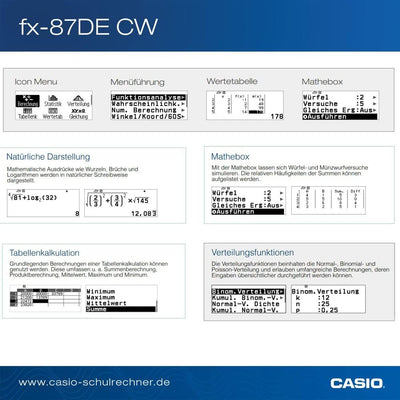 Casio FX-87DE CW ClassWiz technisch wissenschaftlicher Rechner Neues Modell, Neues Modell