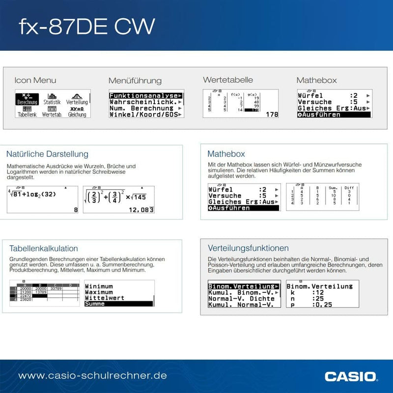 Casio FX-87DE CW ClassWiz technisch wissenschaftlicher Rechner Neues Modell, Neues Modell