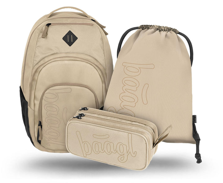 Baagl Schulrucksack Set 3 Teilig, Ergonomischer Grosser Rucksack mit Thermofach für Jungen Mädchen T