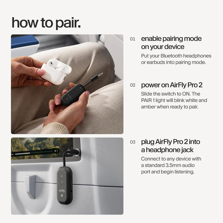 AirFly Pro 2 Schliessen Sie Ihre Bluetooth-Kopfhörer an eine beliebige Kopfhörerbuchse an, z. B. an