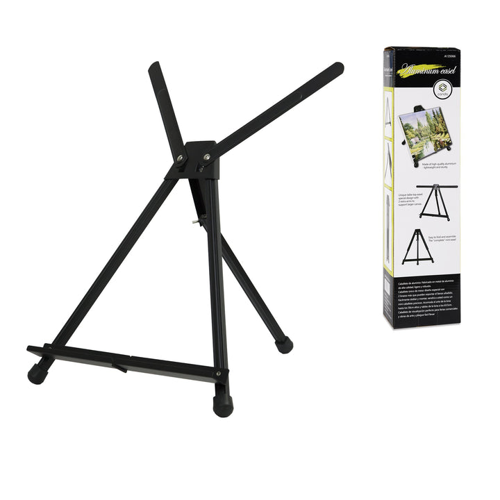 CONDA Aluminium Art Tisch Staffelei Stativ Display mit Gummifüssen, schwarz, 50,8 x 61 cm (Doppel Ar