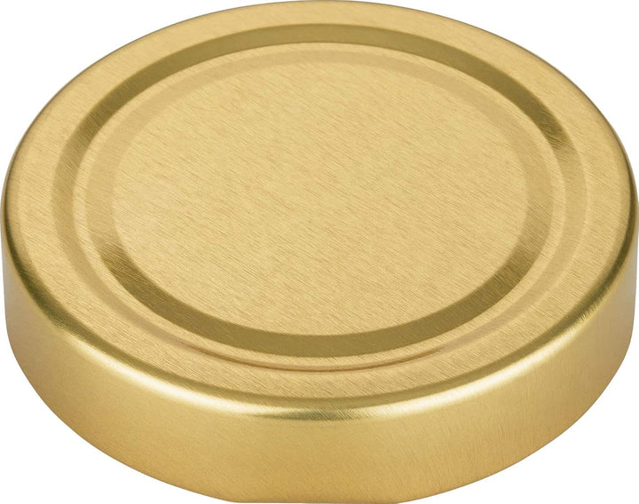 gouveo 12er Set Einmachgläser 212 ml Klassik mit Schraubdeckel goldfarben - Kleine Vorratsgläser mit