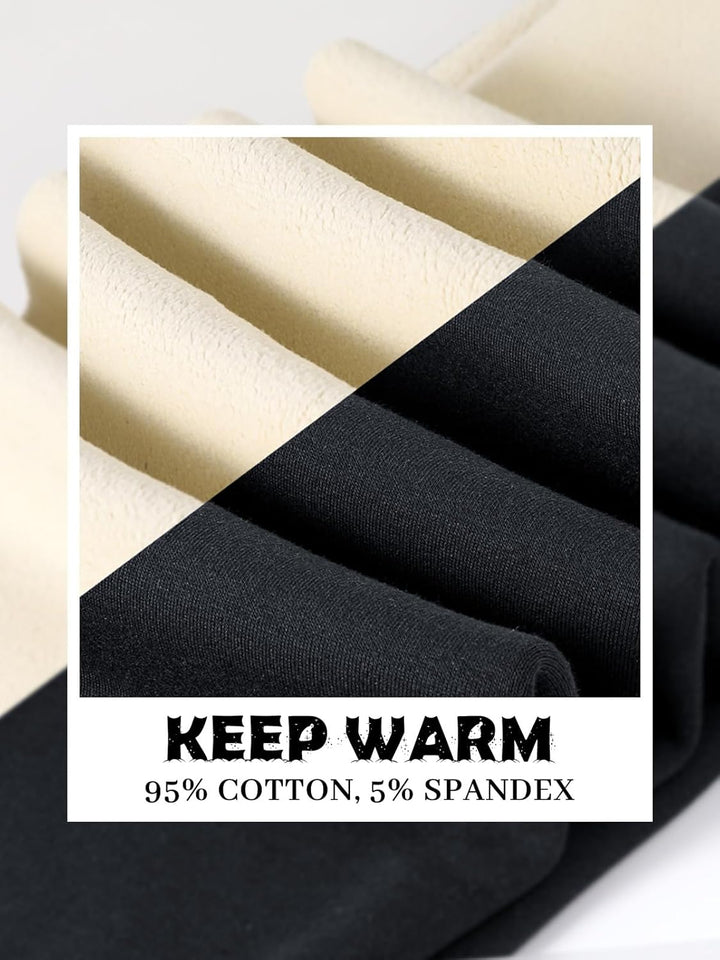 Soudittur Thermo Leggings Mädchen Dicke Gefütterte Thermo Leggings Winter Baumwolle Warm Thermohosen