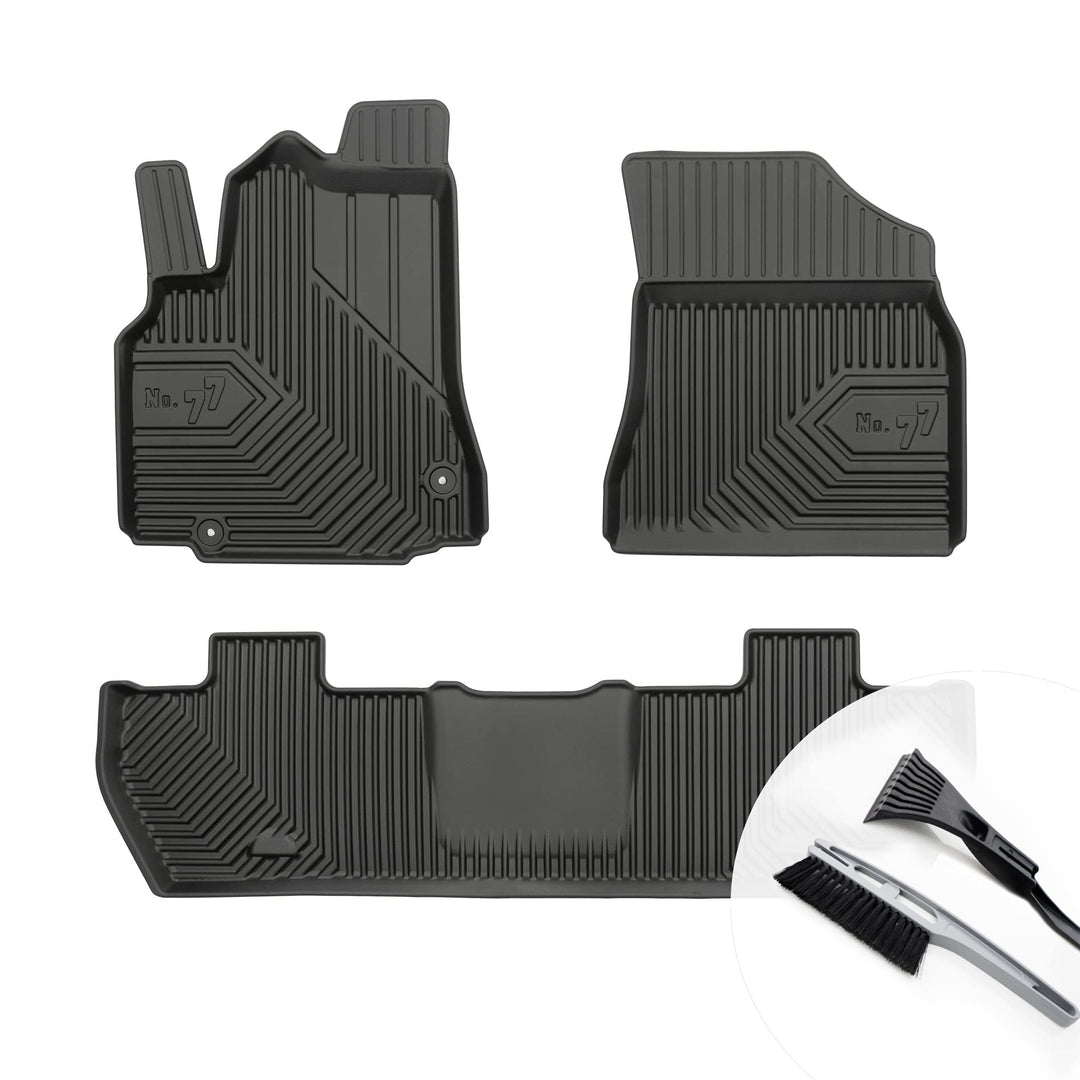 Gummimatten Auto Fussmatten mit Rand Gummi Automatten 3-teilig Set - passend für Citroen Berlingo II