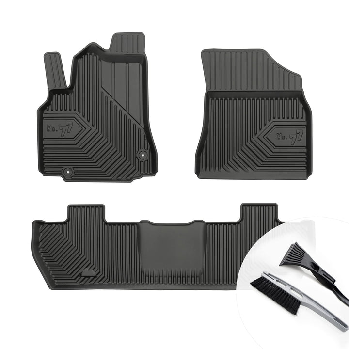 Gummimatten Auto Fussmatten mit Rand Gummi Automatten 3-teilig Set - passend für Citroen Berlingo II