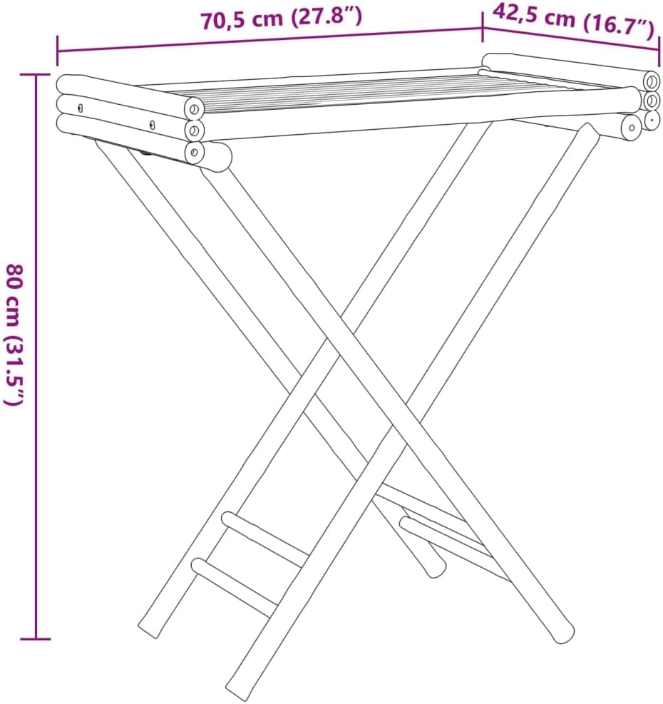 vidaXL Tabletttisch, Beistelltisch Klappbar Tragbar, Klapptisch für Garten Terrasse Wohnzimmer, Serv