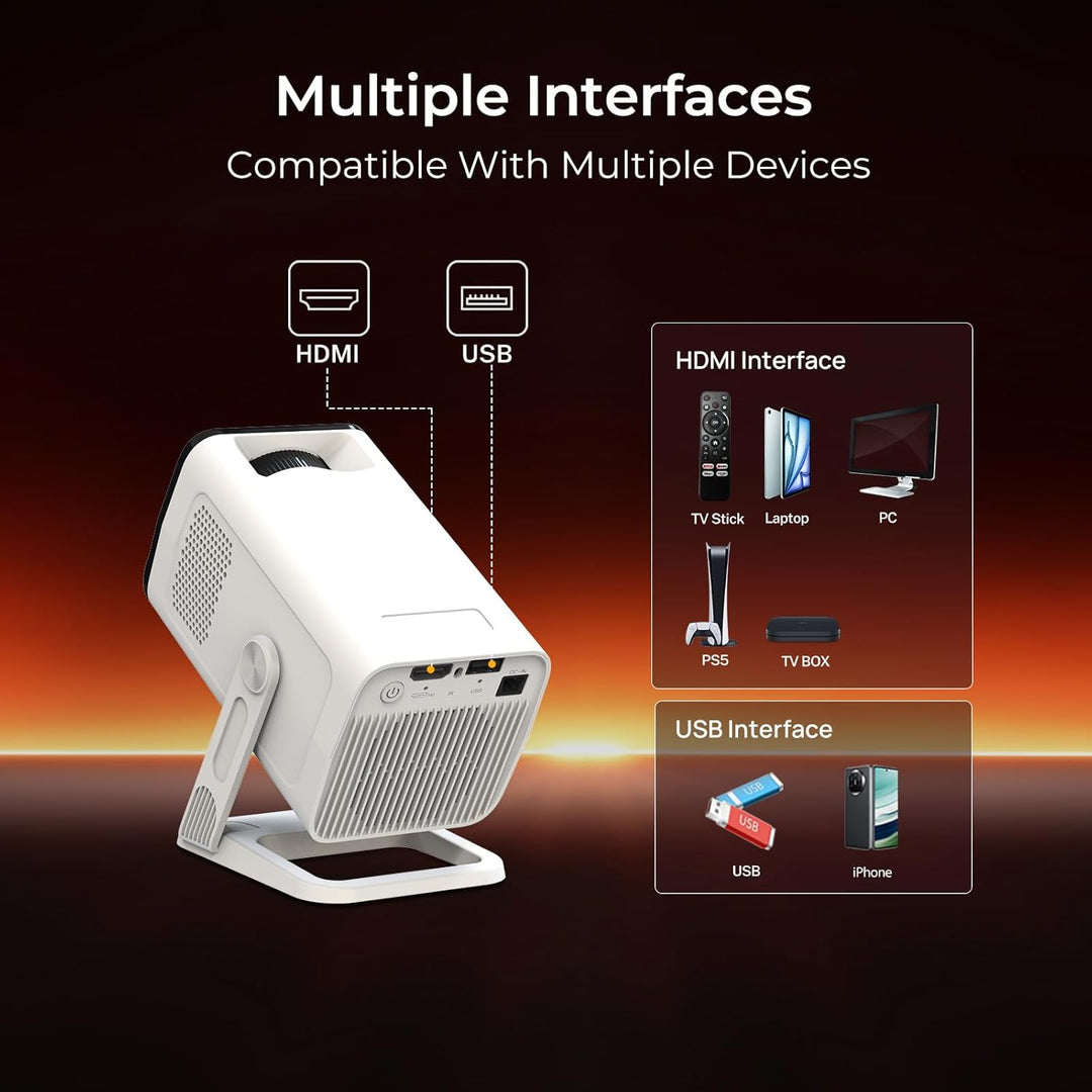 [Kompatibel with Netflix] Mini Beamer 1080P 4K Unterstützung Auto Keystone Android 13 OS Smart Proje