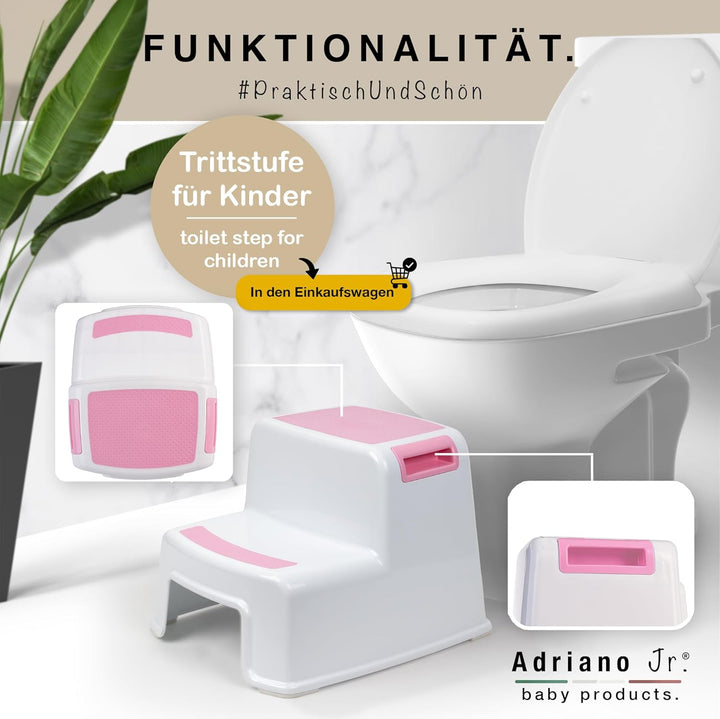 AP® Trittstufe I Tritthocker Kinder Kunststoff I Erwachsene & Kinder I Kinderhocker zweistufig I Kin