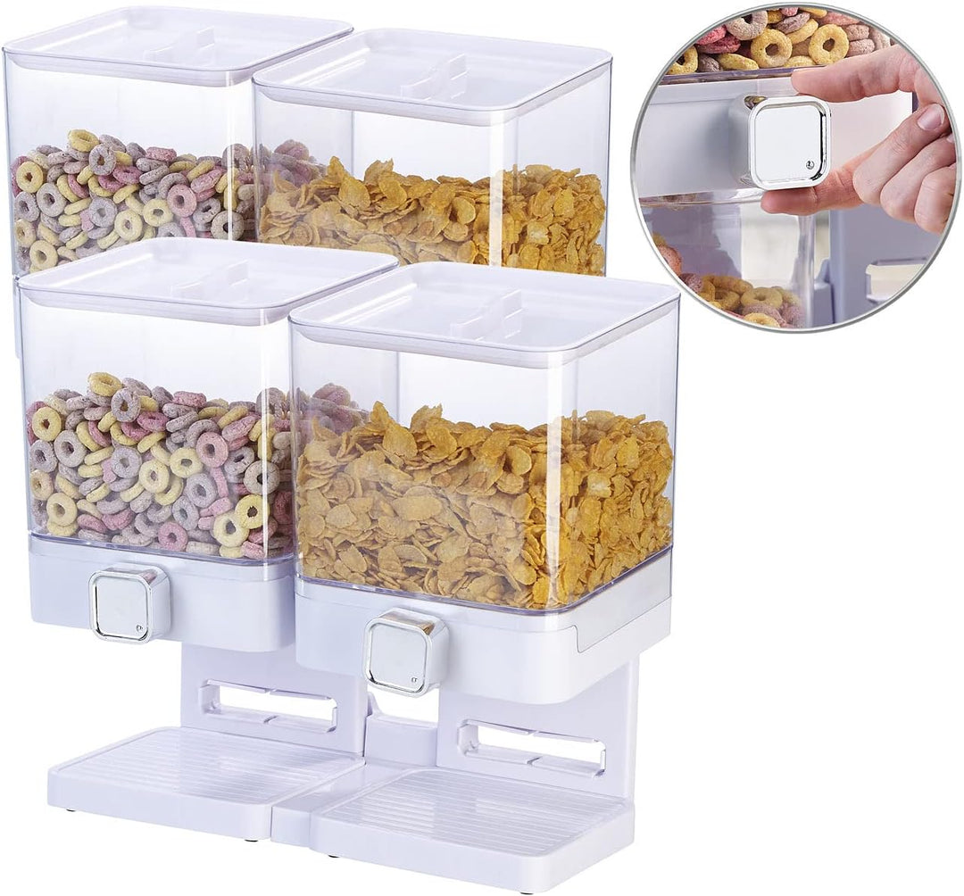 Rosenstein & Söhne Vorratsdose mit Deckel: 2er-Set Doppel-Spender für Snacks, je 33,5 x 30,5 x 16,5