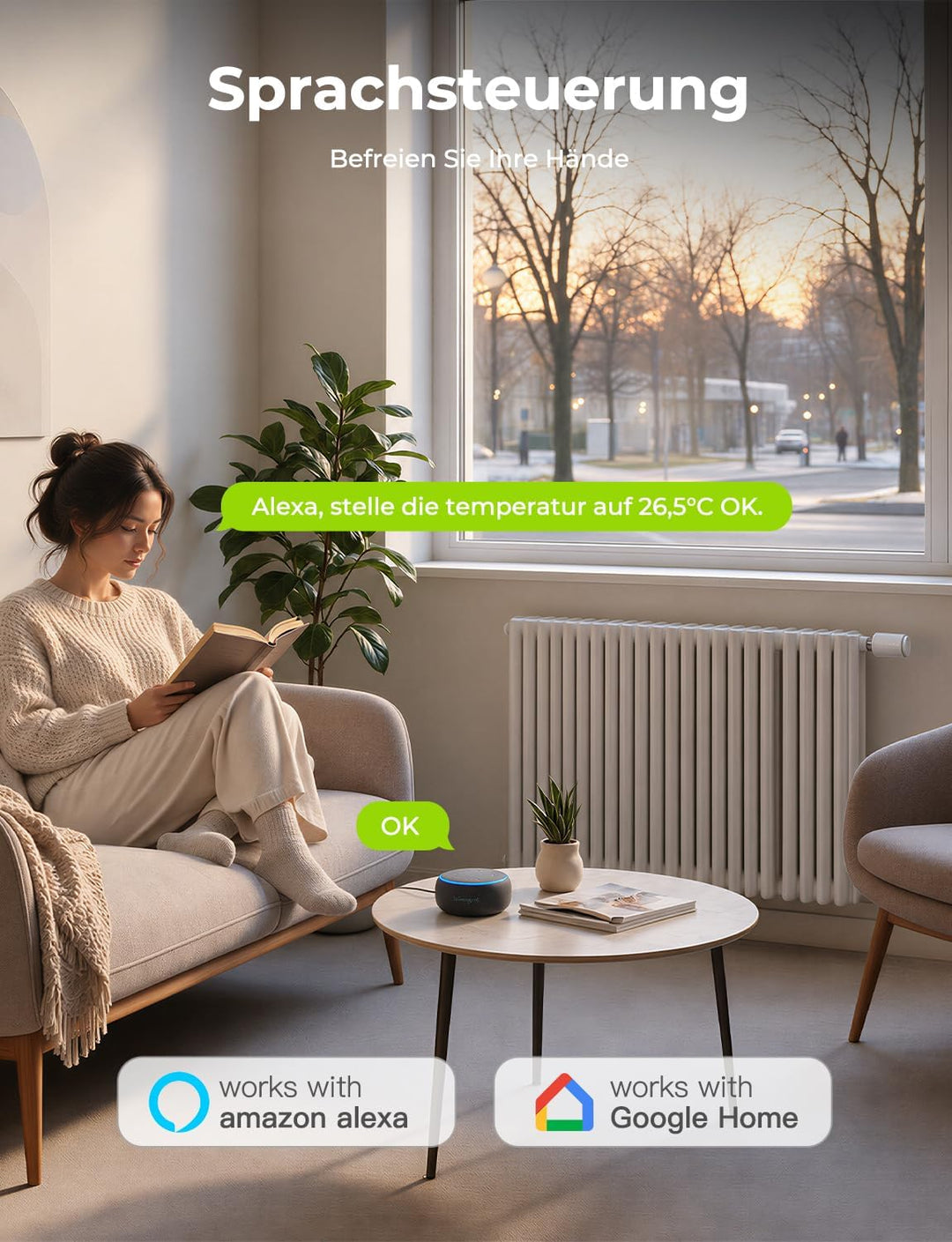 Smartes Heizkörperthermostat mit Zigbee Gateway, mit Smart Life/Tuya 2, 2