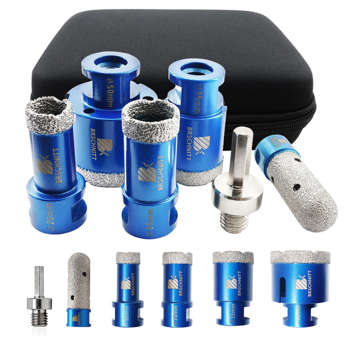 Diamantbohrer Fliesenbohrer Set - 20/25/35/50mm Diamantbohrer & 20mm Diamant Fingerfräser ein Adapte