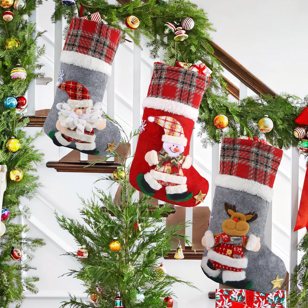 Nikolausstrumpf, 3 STK. Nikolausstiefel, Weihnachtsstrumpf Nikolausstiefel zum Befüllen, Weihnachtss