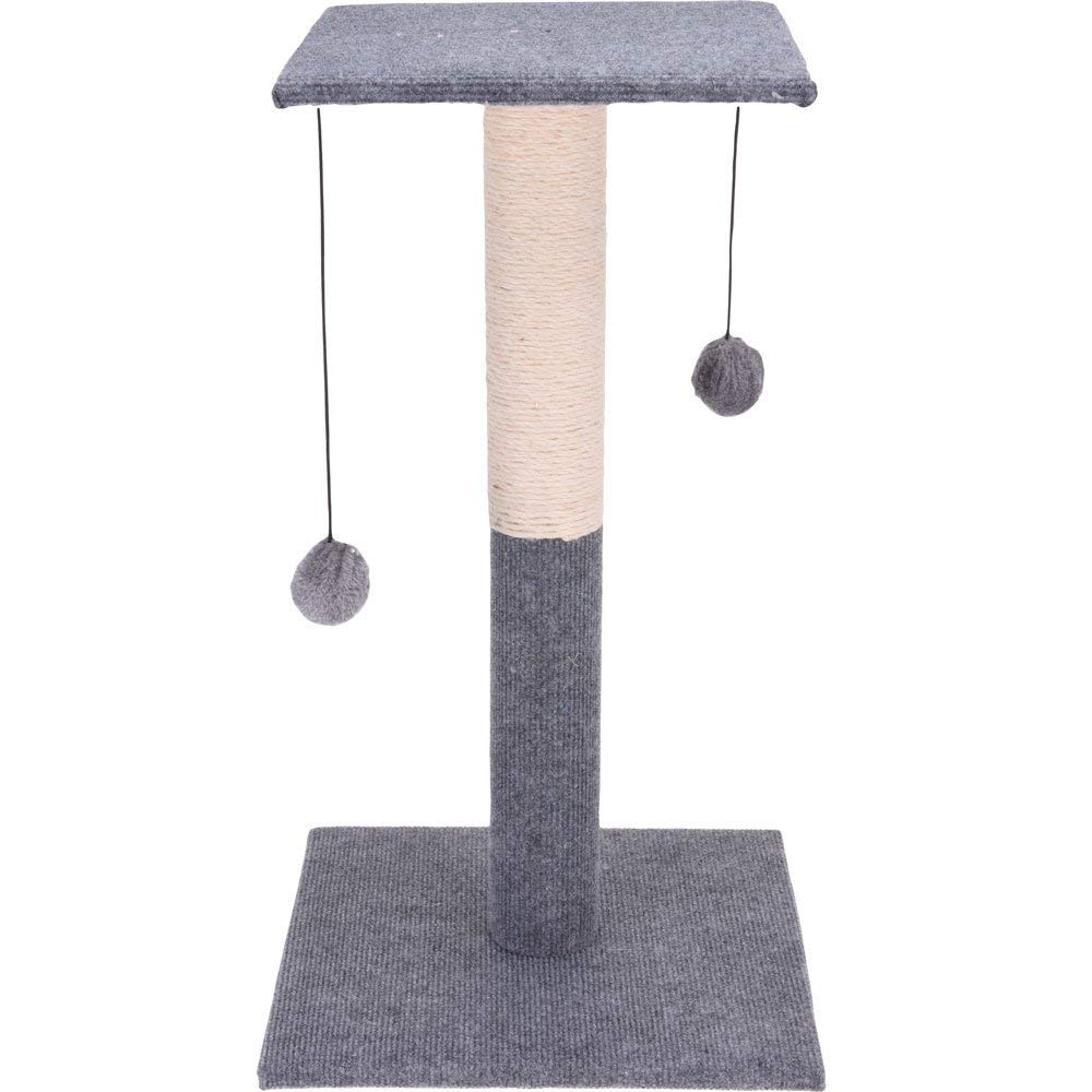 Kratzbaum mit Pompons für Katzen, 60 cm, grau