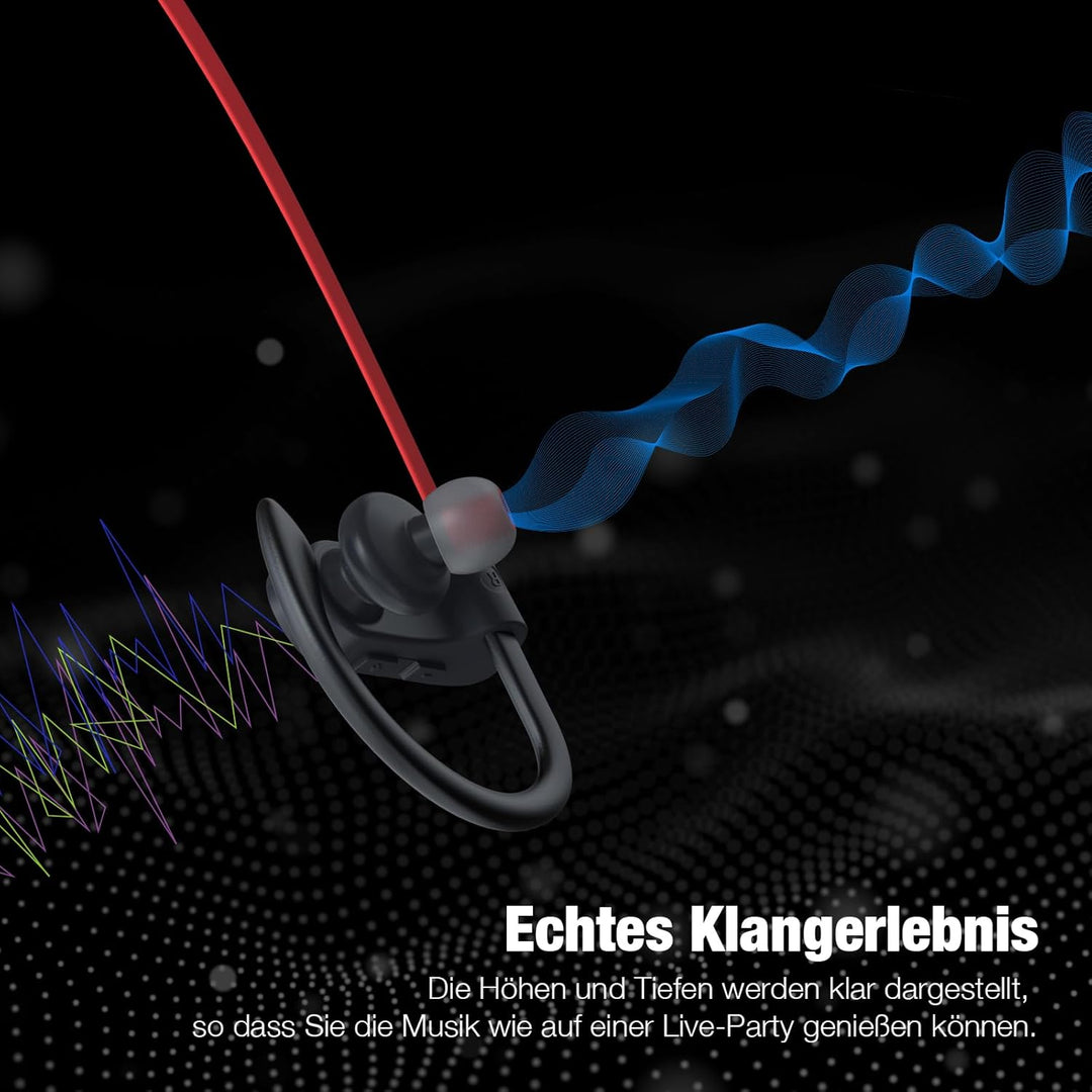 Bluetooth Kopfhörer, Kabellose Bluetooth 5.3 Sport-Kopfhörer mit IPX7 Wasserschutz für Joggen und Tr