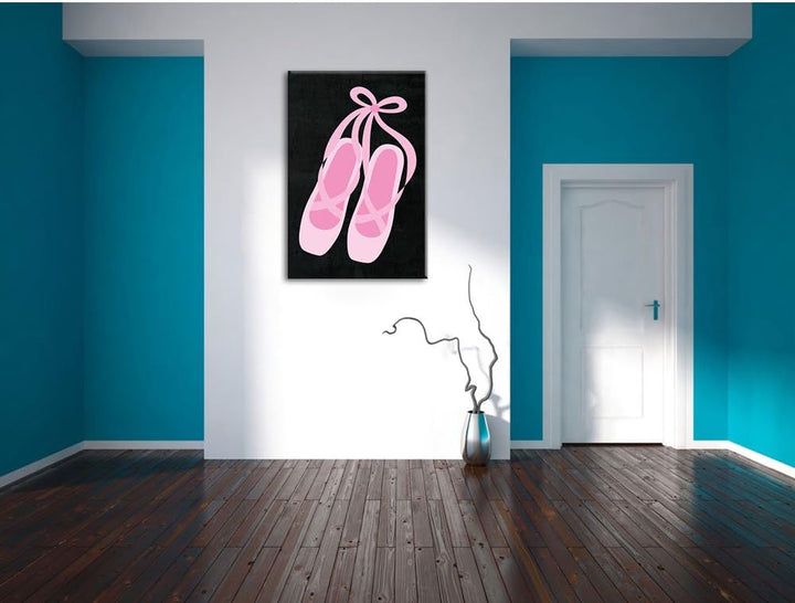 Pixxprint Hübsche Ballerina Schuhe als Leinwandbild/Grösse: 100x70 cm/Wandbild/Kunstdruck/fertig bes