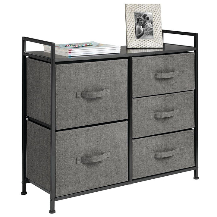 mDesign Kommode aus Stoff – schmaler Schrank Organizer mit 5 Schubladen – praktisches Aufbewahrungss