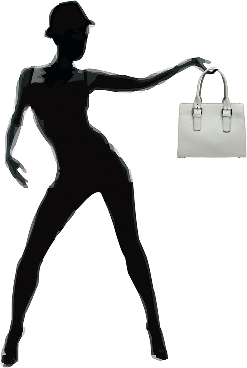Caspar TL807 klassisch elegante Damen Leder Handtasche Einheitsgrösse Hellgrau, Einheitsgrösse Hellg