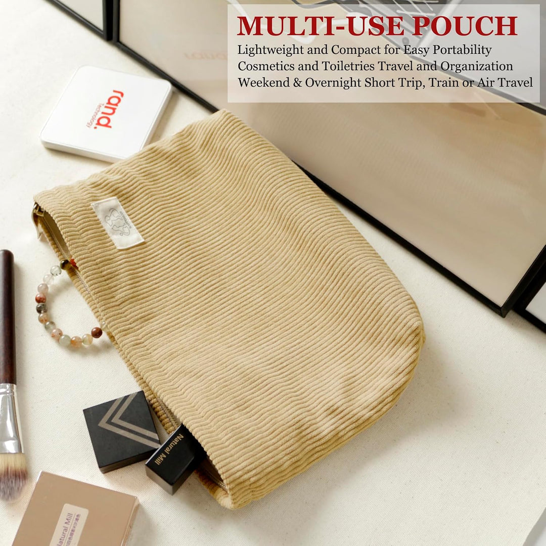 HAPPYHEIDI Ästhetische Make-up-Tasche, Kosmetiktasche, Reise-Reissverschluss, Leinenfutter, Geldbörs