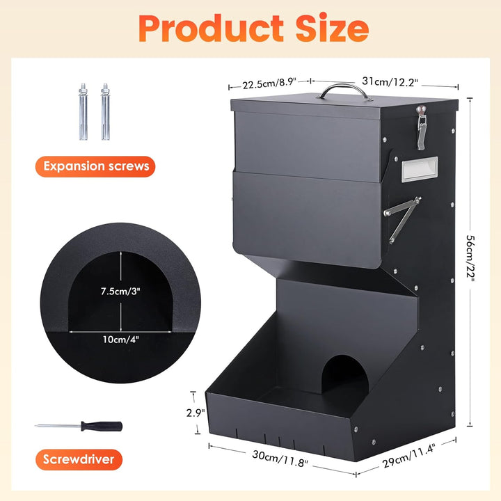Automatische Hundefütterung im Freien hängende Haustierfutter-Feeder grosse Rasse 25 lbs, galvanisie