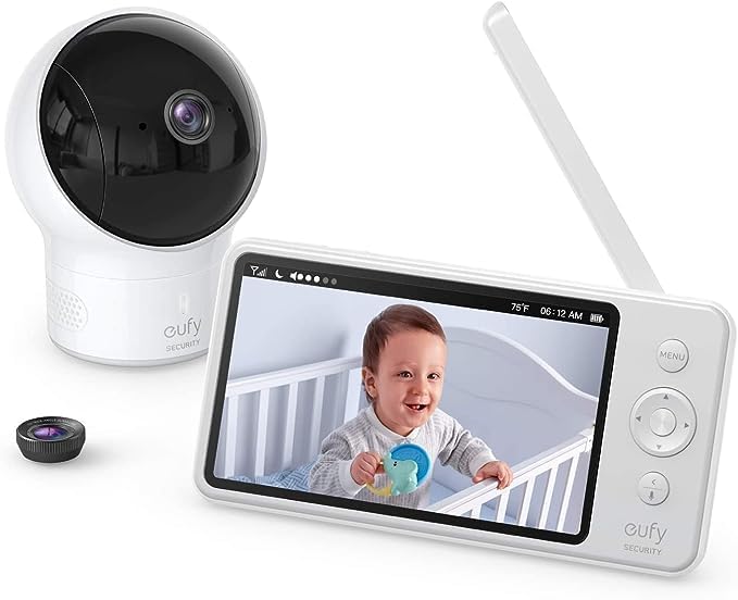 eufy Security SpaceView Babyphone mit 5 Zoll LCD-Display, 720 HD, 140m Reichweite, Weitwinkelobjekti