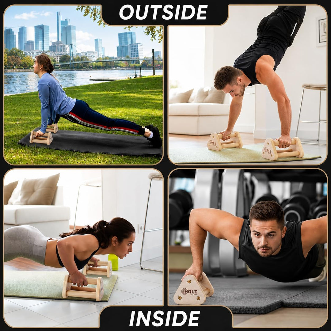 Handstand Barren, Liegestützgriffe aus Stahl, Parallettes – Rutschfeste Push-Up Bars – Fitnessgerät