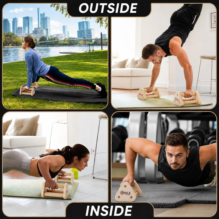 Handstand Barren, Liegestützgriffe aus Stahl, Parallettes – Rutschfeste Push-Up Bars – Fitnessgerät
