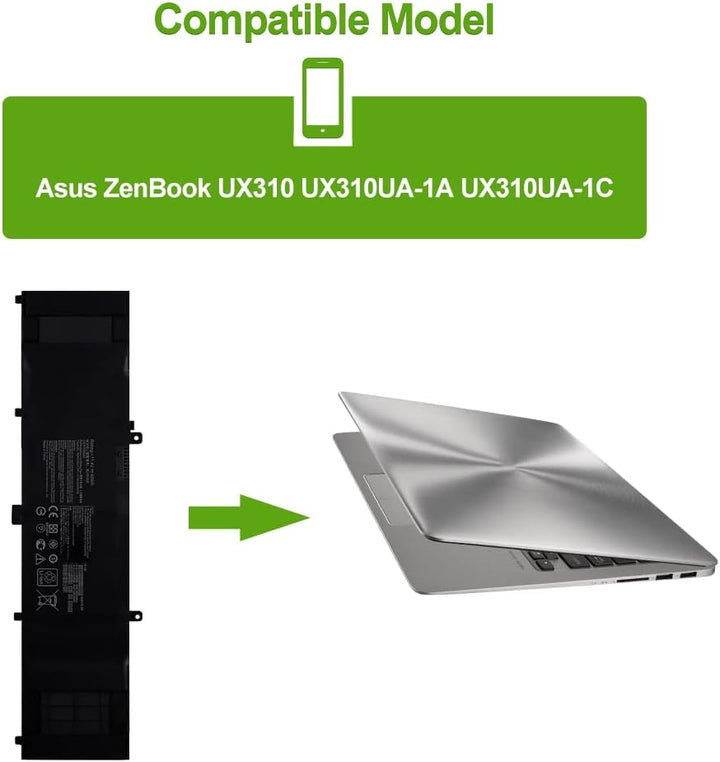 SwarKing Ersatz Akku Kompatibel mit B31N1535 Asus ZenBook UX310 UX310UA UX310UA-1A UX310UA-1C UX310U