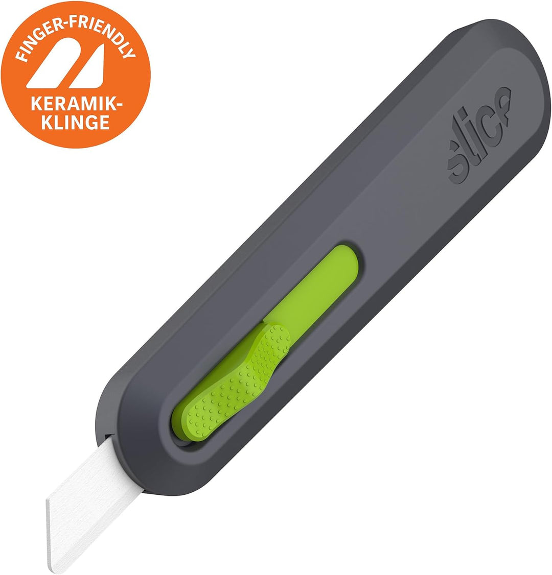 Slice 10554 Sicherheits-Cuttermesser mit automatischem Klingenrückzug • Profi Cutter für dicke Mater