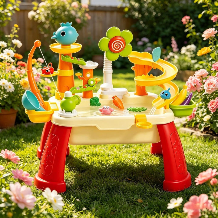 Generisch Elektrischer Wasserspieltisch für Kinder, mit Pumpe &amp; 180° Drehbarem Wasserhahn, Abnehmbar