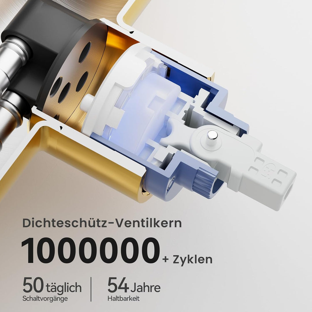 Wasserhahn küche mit Ausziehbar Hochdruck fur Spüle - Küchenarmatur Gold mit Brause - Edelstahl Arma