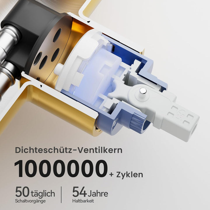 Wasserhahn küche mit Ausziehbar Hochdruck fur Spüle - Küchenarmatur Gold mit Brause - Edelstahl Arma