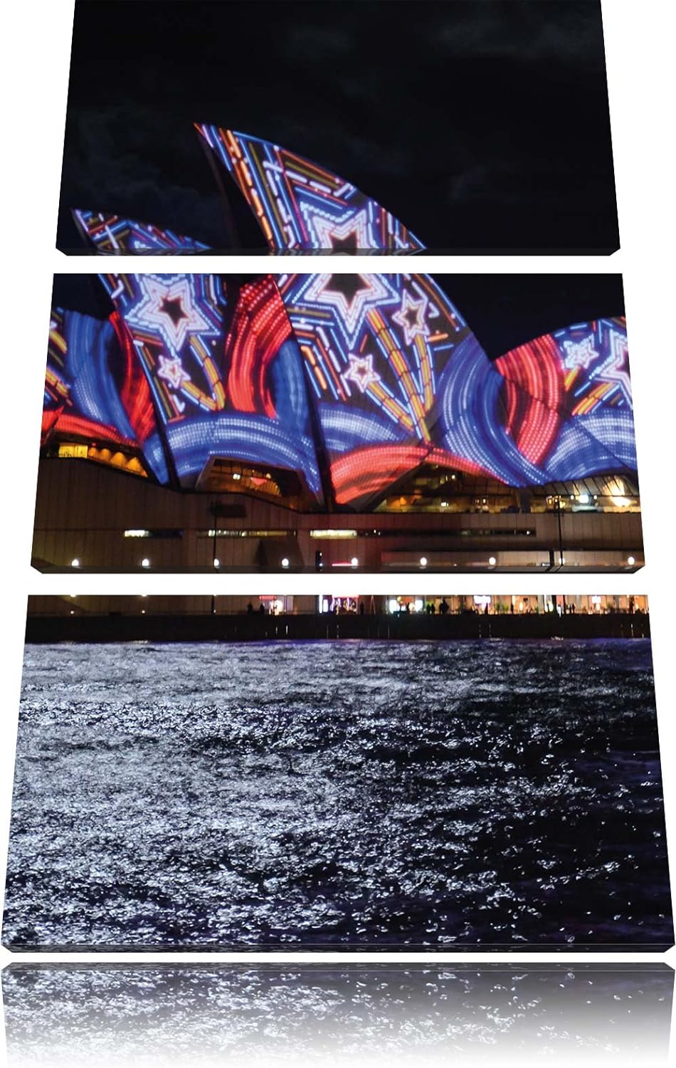 Pixxprint Sydney Opera House als Leinwandbild/Grösse: 3 Teilig (120x80) cm/Wandbild/Kunstdruck/ferti