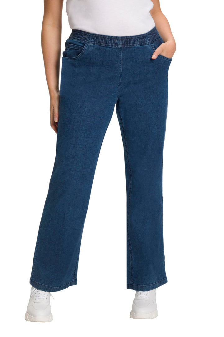 Ulla Popken Damen Marlene, Weit Jeans 50 Dark Blue Denim, 50 Dark Blue Denim