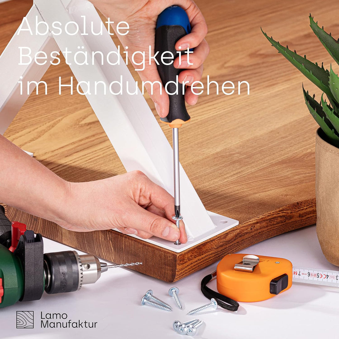 LAMO Manufaktur Tischbeine für Esstisch | Schreibtisch, Mark Light | Vierkantprofil 60x60 mm, Tischg