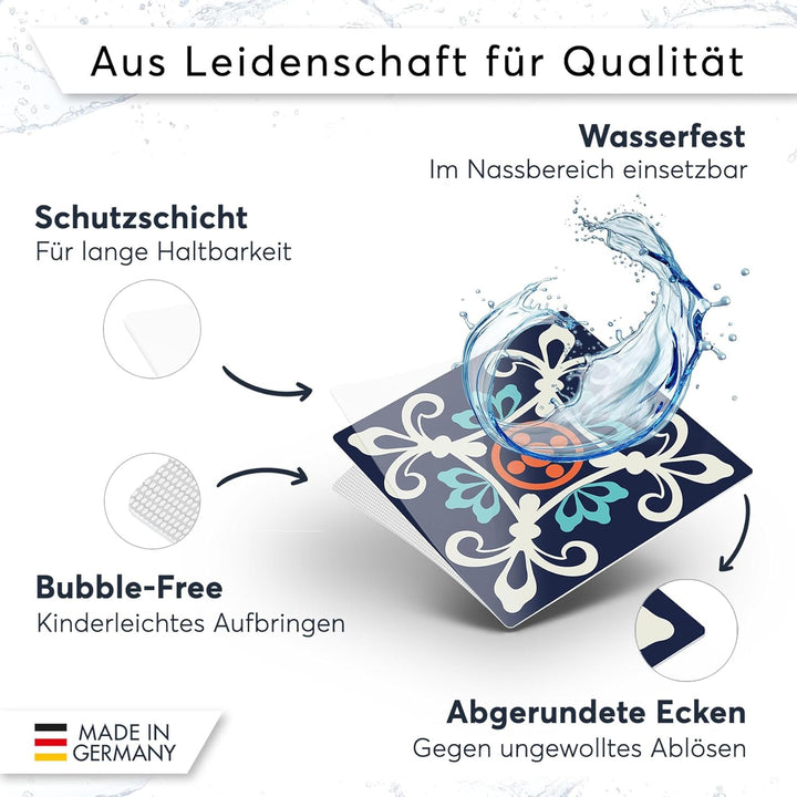 CREATISTO Klebefliesen Stickerfliesen Fliesenfolie - Hochwertige Aufkleber Sticker für Fliesen I Kle
